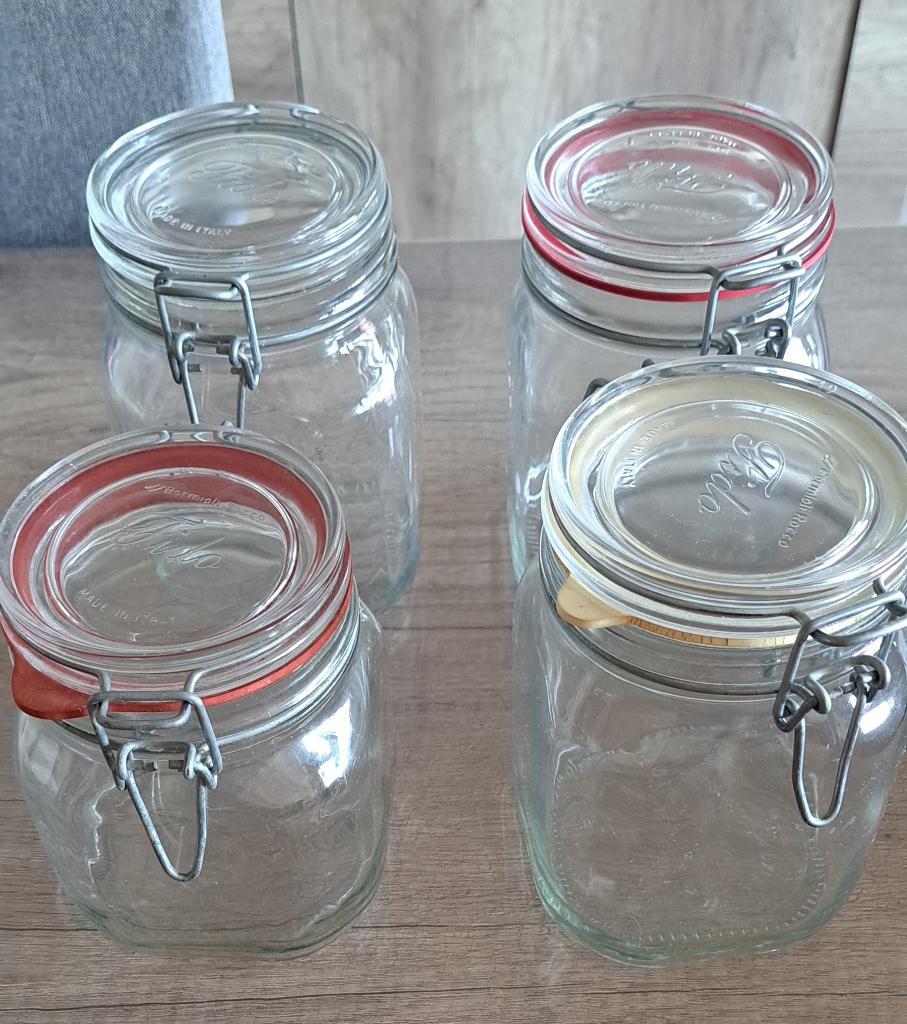 Inmaak potten 4 stuks, Ophalen, Zo goed als nieuw, Glas, Pot, Bus of Blik