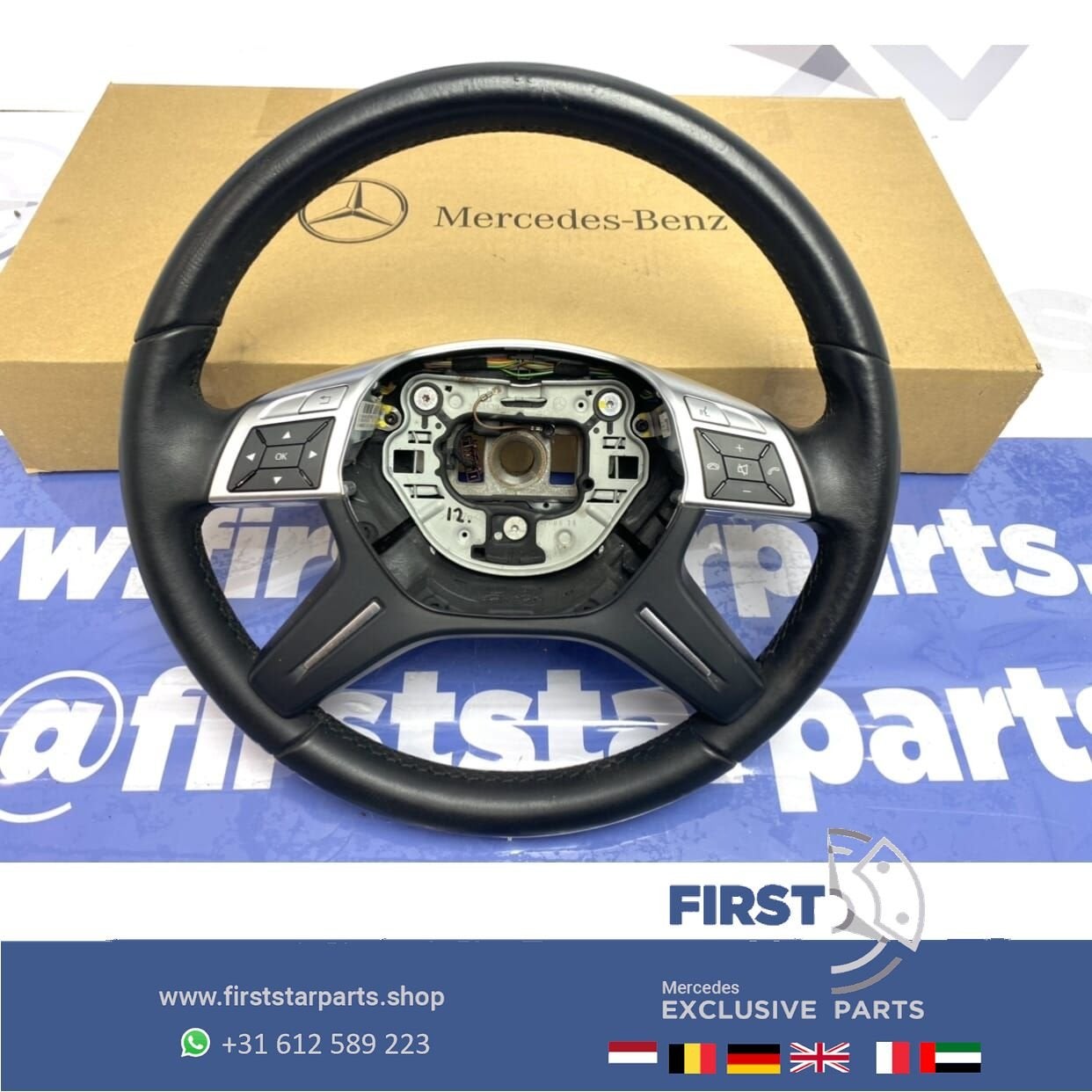 W166 leder stuur origineel Mercedes ML Klasse 2011- zwart le, Utilisé, -, -, Enlèvement ou Envoi