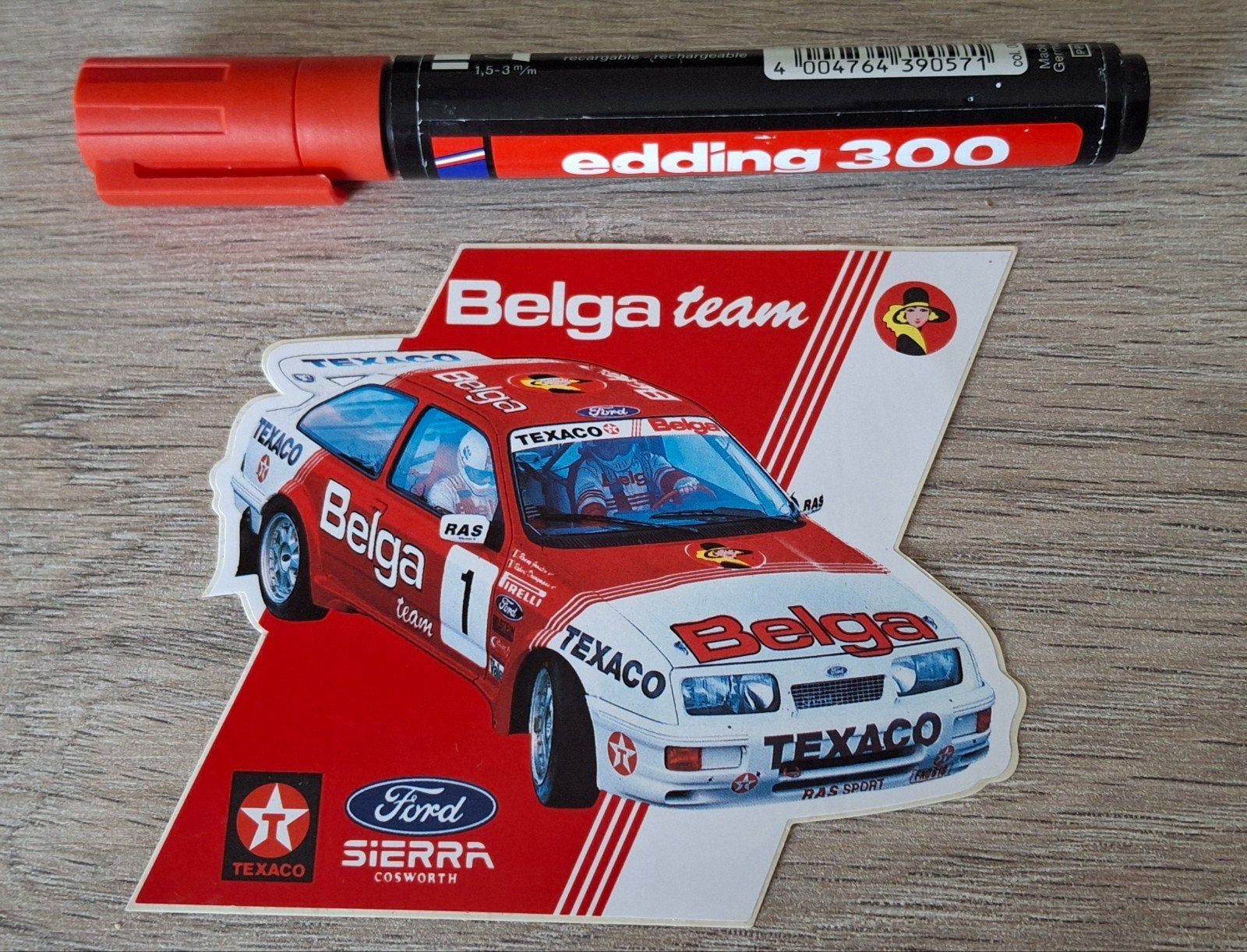 autocollant de rallye automobile vintage de l'équipe Belga F, Enlèvement ou Envoi, Comme neuf, Voiture ou Moto