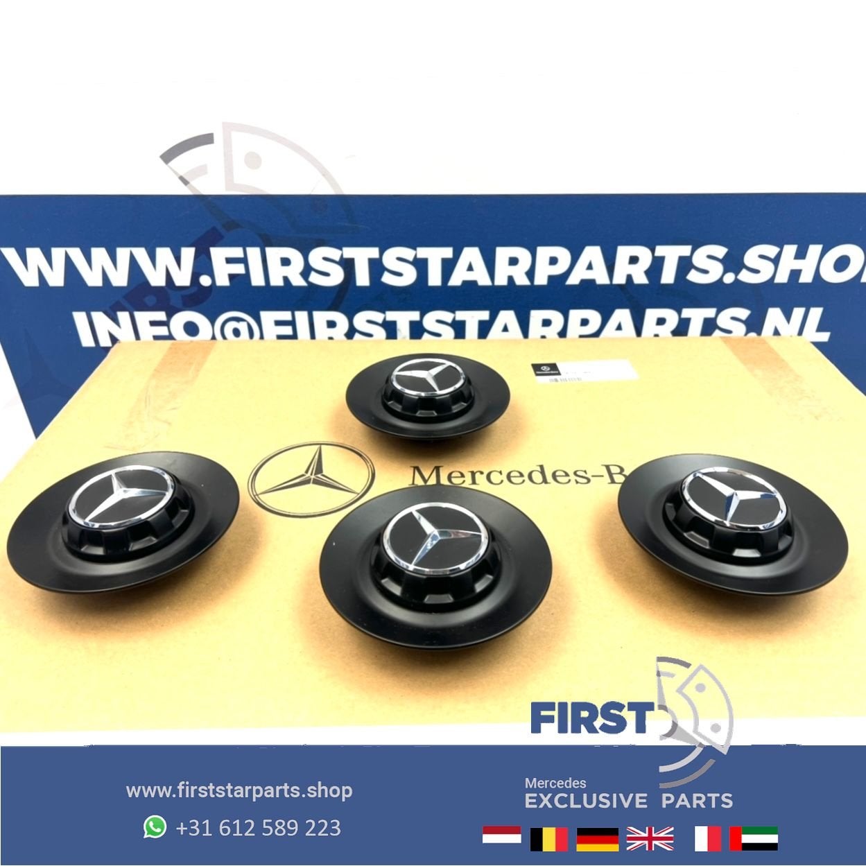 AMG NAAFKAPPEN SET 4 ZWART voor W253 C253 GLC63 GLC63S NAAFD, -, Utilisé, -, -