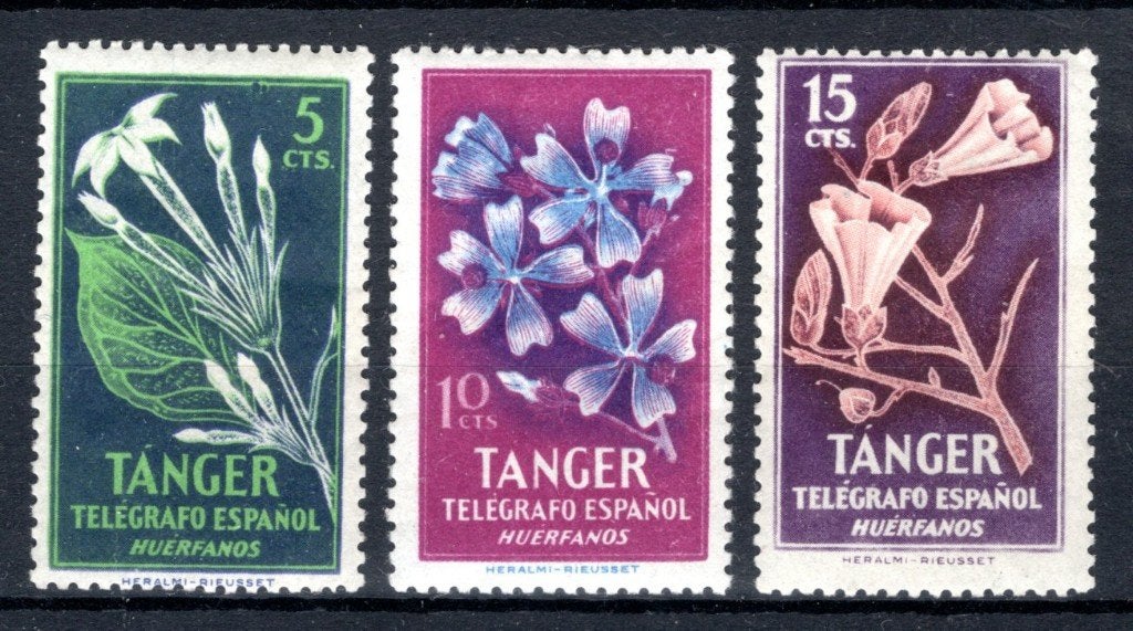 ESPAGNE TANGER Telegrafo MH flowers 1948, Timbres & Monnaies, Timbres | Europe | Espagne, Envoi, Non oblitéré