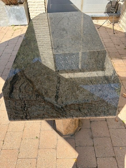 Tafelblad in graniet, Jardin & Terrasse, Tables de jardin, Comme neuf, Rectangulaire, Autres matériaux, Enlèvement