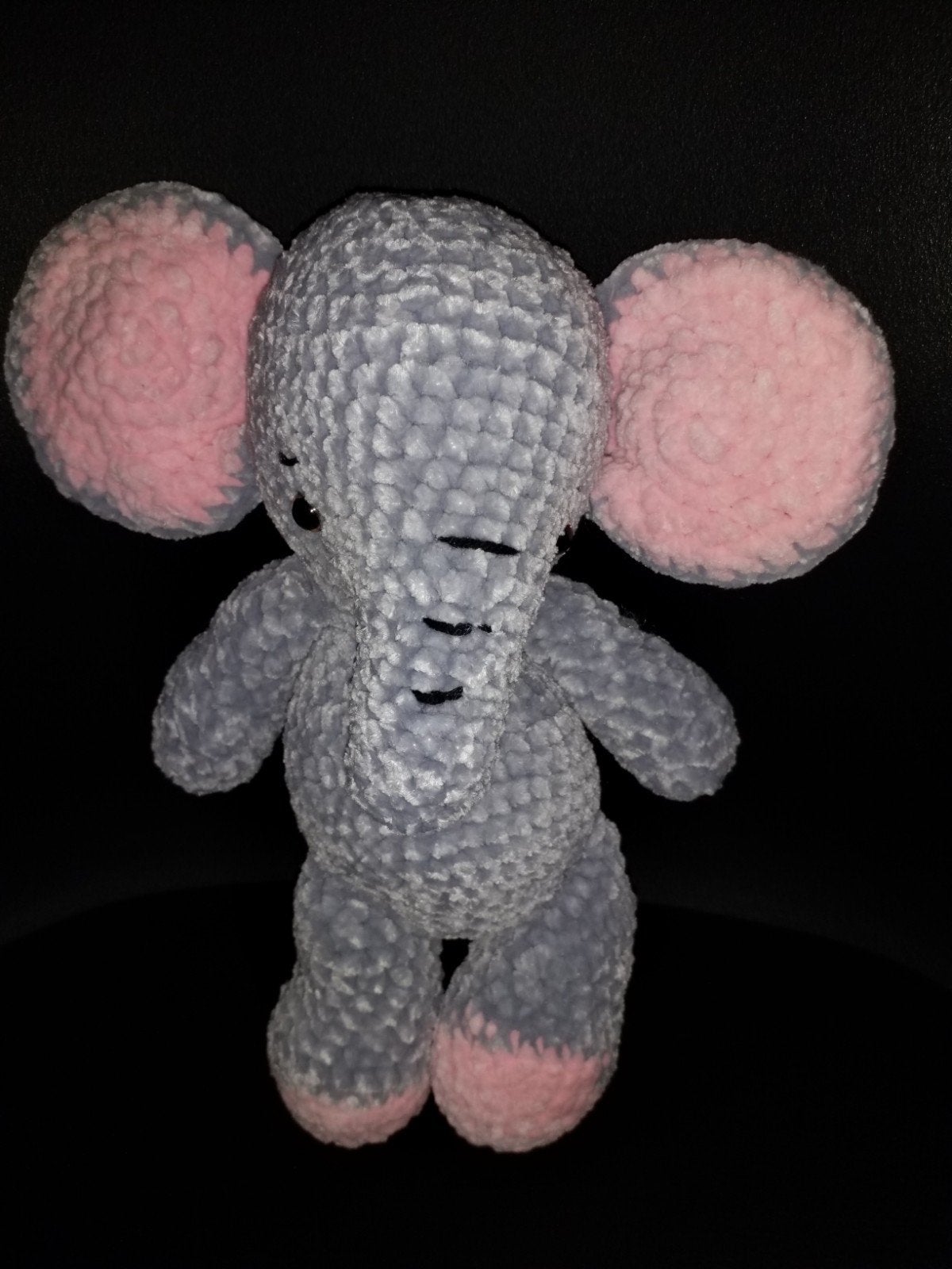 Elephants fait main au crochet avec laine chenille, Ophalen of Verzenden, Handgemaakt