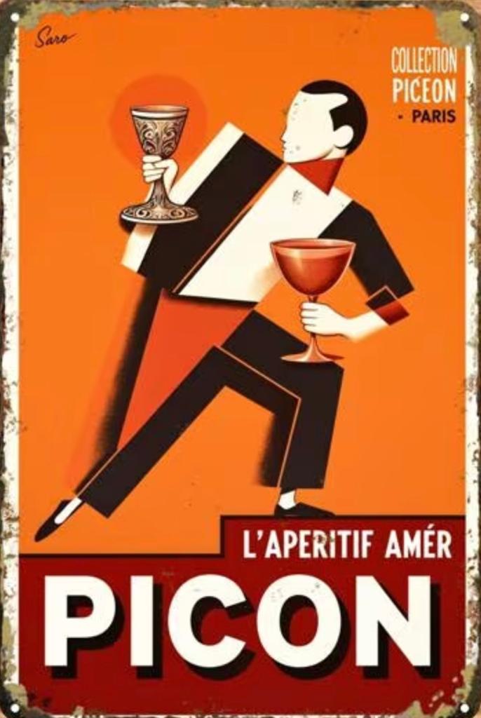 Panneau en métal Picon Amer 10 - rétro vintage mancave, Enlèvement ou Envoi, Neuf, Panneau publicitaire