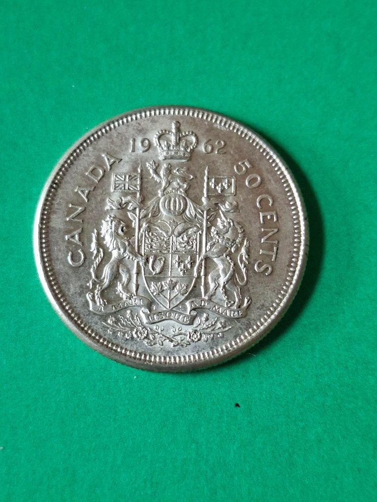 1962 Canada 50 cents en argent Elizabeth II, Envoi, Amérique du Nord, Monnaie en vrac, Argent