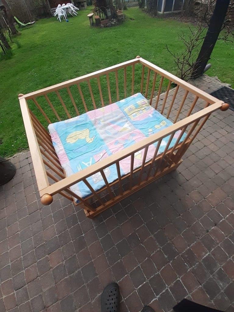 houten park, Ophalen, Gebruikt, Rechthoekig, In hoogte verstelbaar