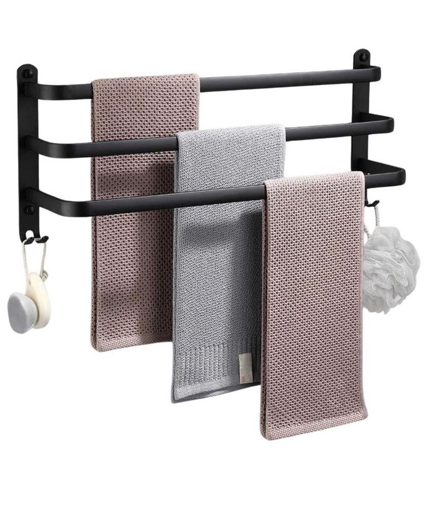 Handdoekrek Aluminium Zwart 50 cm - Handdoekhouder, Ophalen of Verzenden, Nieuw, Zwart, Handdoekenrek