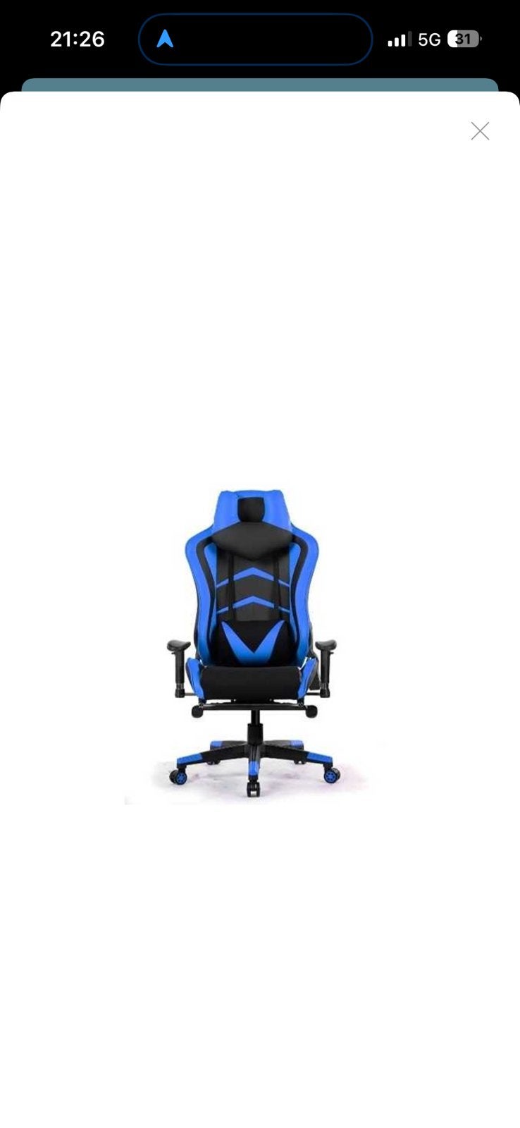 Gaming stoel, Maison & Meubles, Neuf, Enlèvement ou Envoi, Chaise de bureau de gaming, Bleu