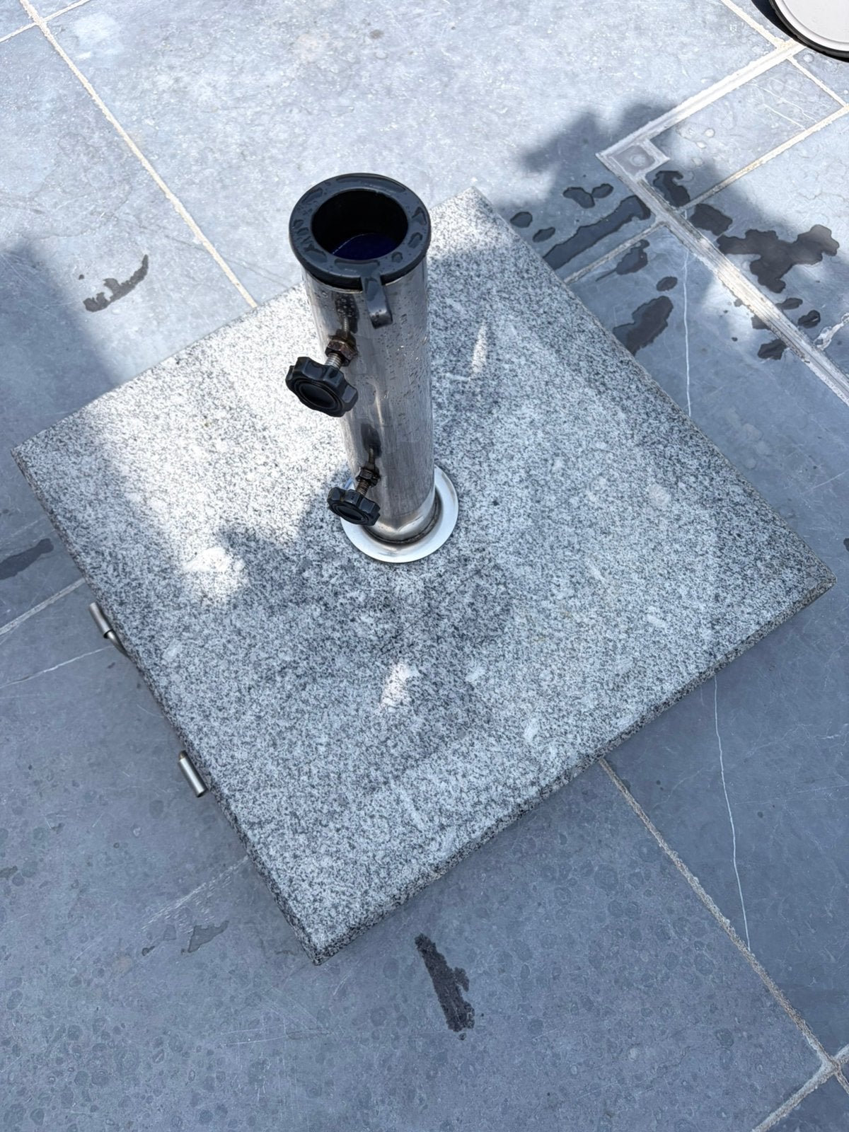 Parasolvoet 45 cm graniet, Tuin en Terras, Ophalen, Zo goed als nieuw, Minder dan 1 meter, Parasolvoet