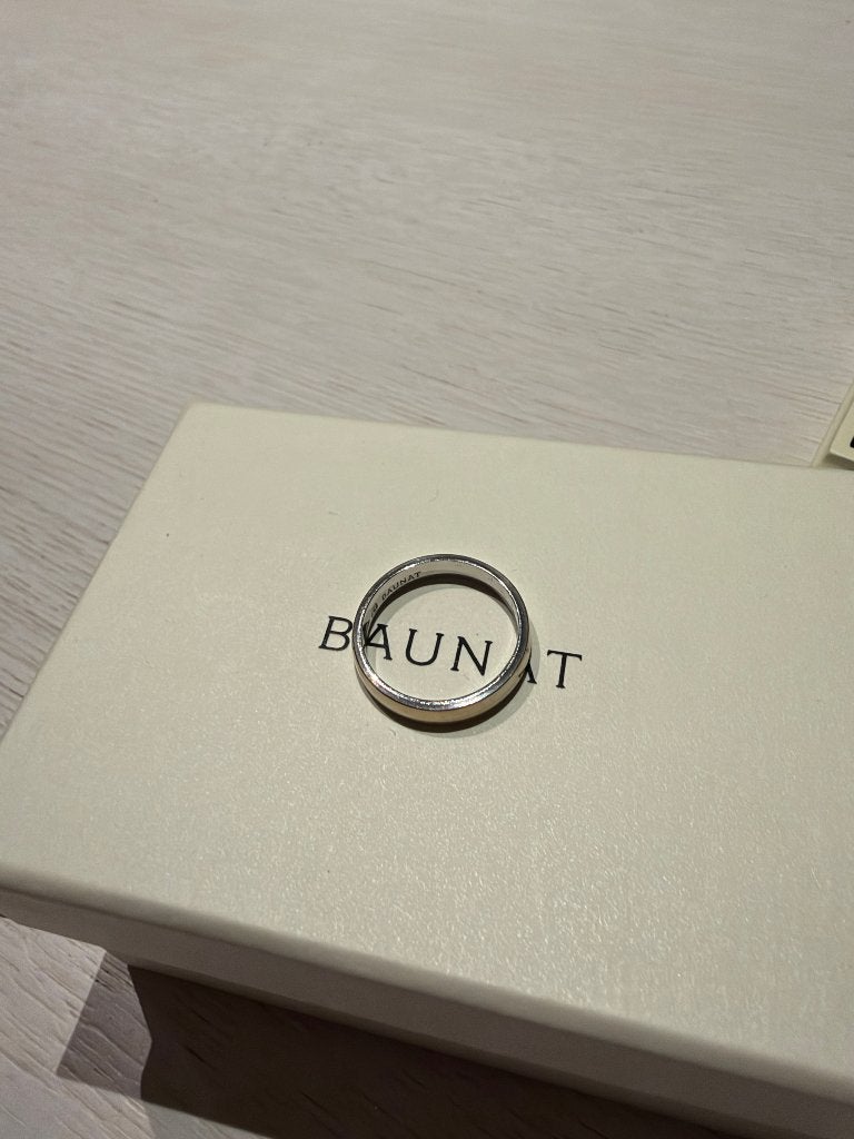Licht gebolde trouwring Baunat van 4.00 mm in wit goud, Ophalen, Gebruikt, Wit, Heer