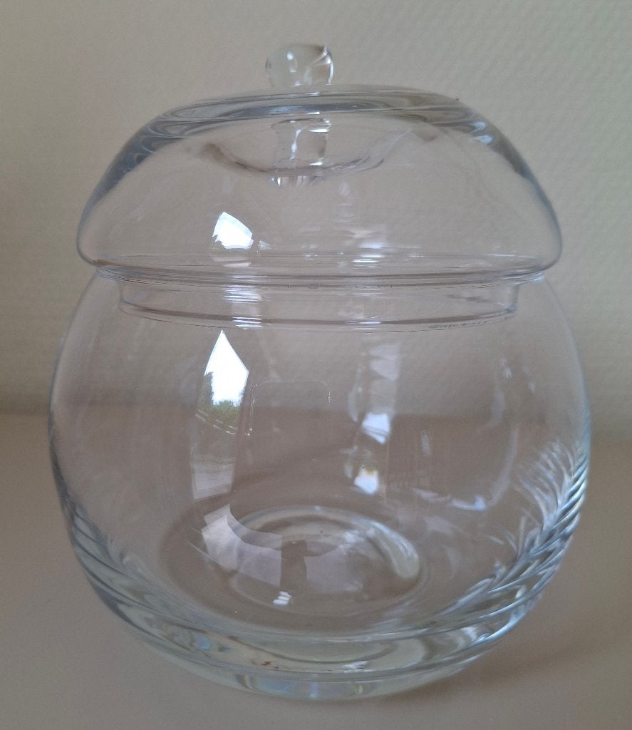 Vintage Glazen bonbonnière (zwaar en dik glas), Antiek en Kunst, Ophalen of Verzenden