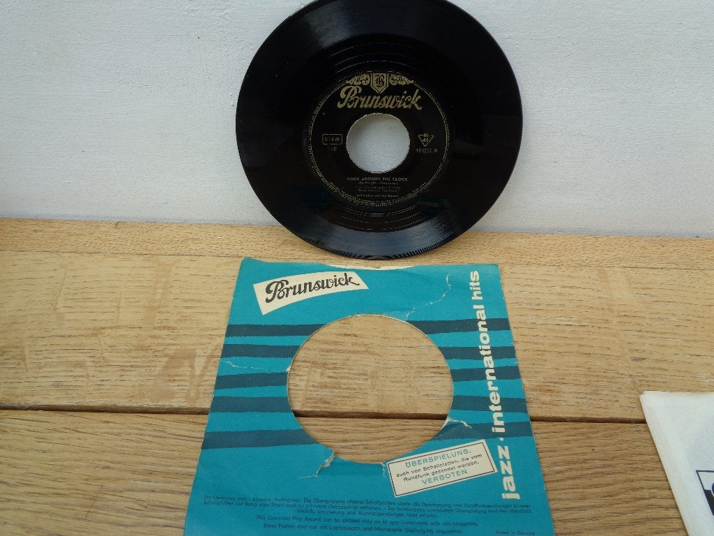 Bill Haley & Rockets single "Rock Around the Clock" [DE-55], CD & DVD, Vinyles Singles, Avant 1960, Single, Utilisé, Housse de protection extérieure