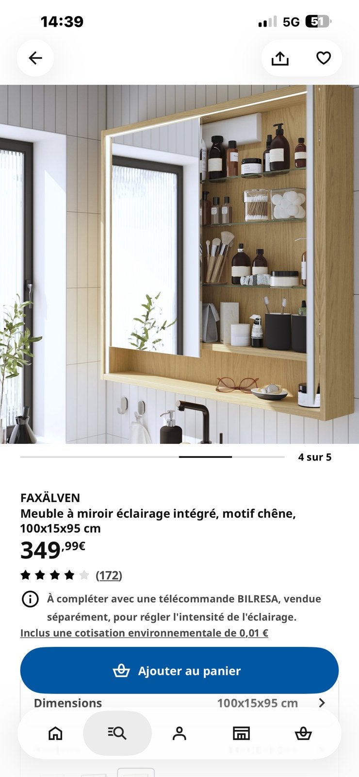 Armoire murale pour salle de bain, Enlèvement, Comme neuf