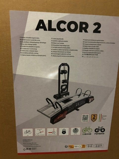 Nieuw fietsenrek Menabo Alcor 2, Auto diversen, Fietsendragers, Ophalen, Elektrische fiets, Nieuw, 2 fietsen