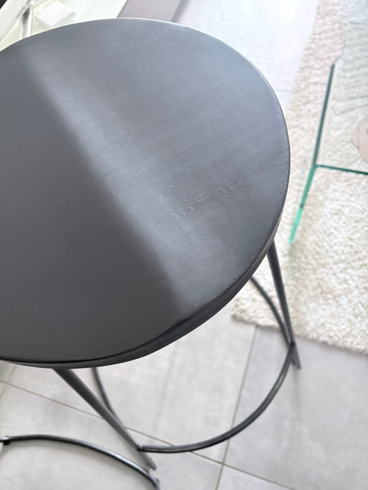 Haut tabouret, Avec repose-pieds, 2 tabourets, Comme neuf, Enlèvement