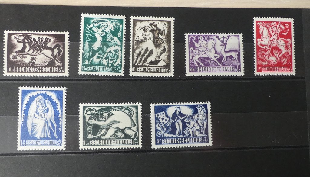 1944 : postzegels 653/60 :  Belgische legenden, Postzegels en Munten, Ophalen of Verzenden, Postfris, Postfris