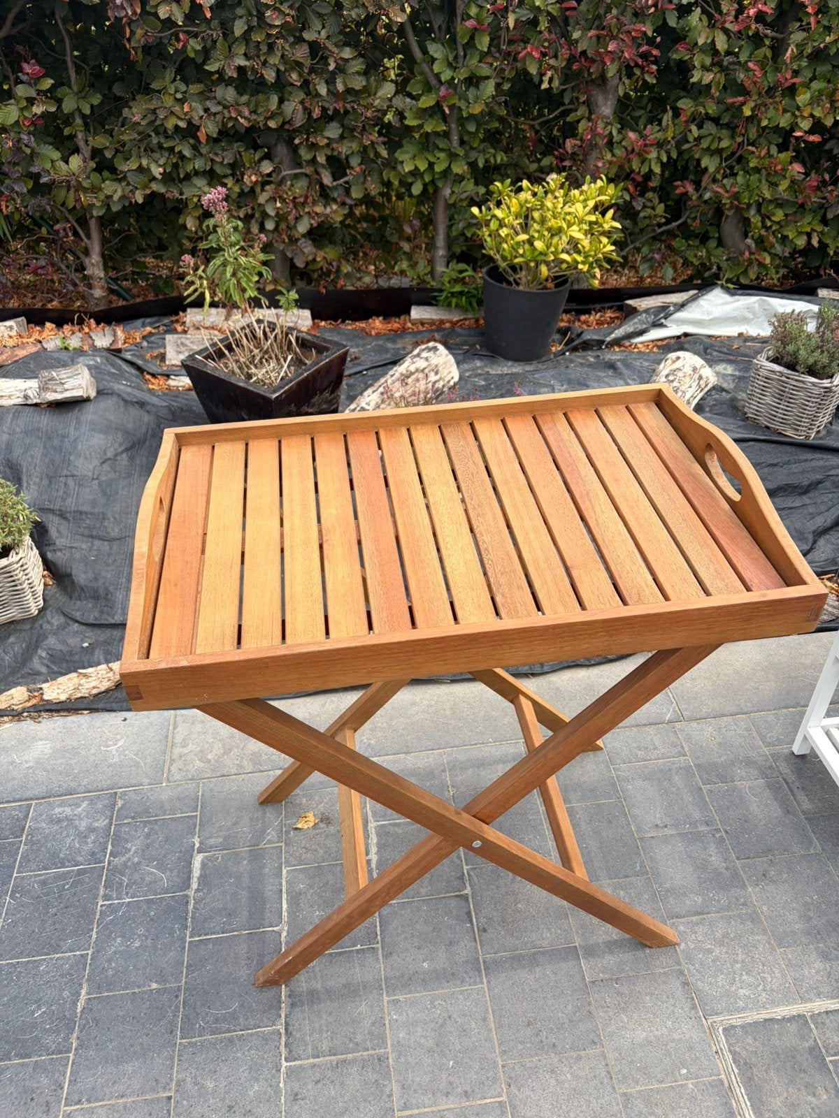 opklapbare tuintafel, Tuin en Terras, Ophalen, Gebruikt, Rechthoekig, Teakhout