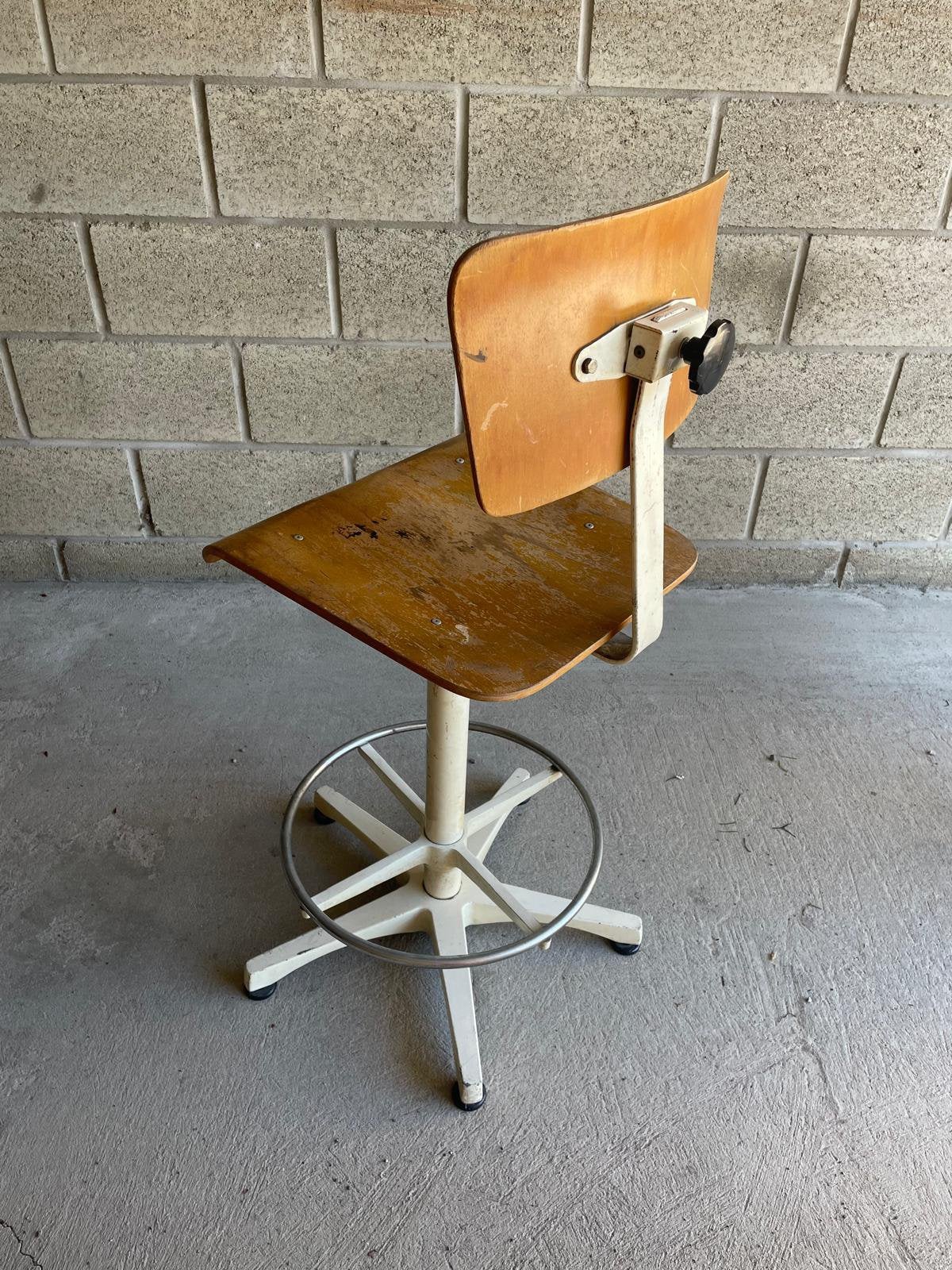 Tabouret industriel original, Maison & Meubles, Enlèvement, Utilisé, Blanc