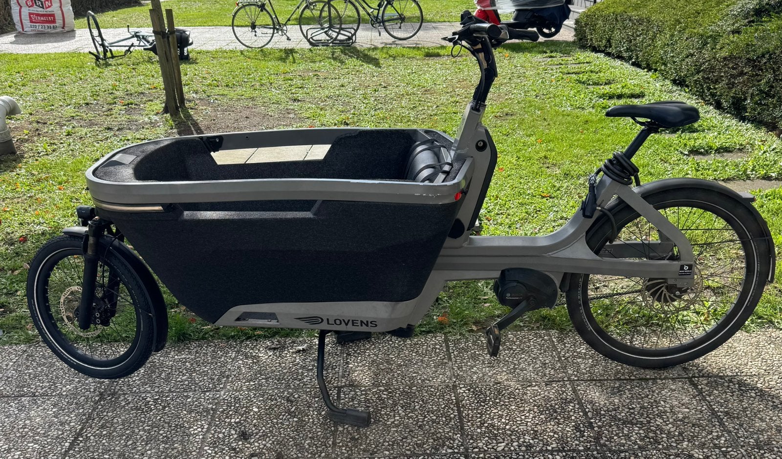 Vélo cargo électrique Lovens - Bosch 500 Wh + accessoires, Vélos & Vélomoteurs, Enlèvement, Comme neuf