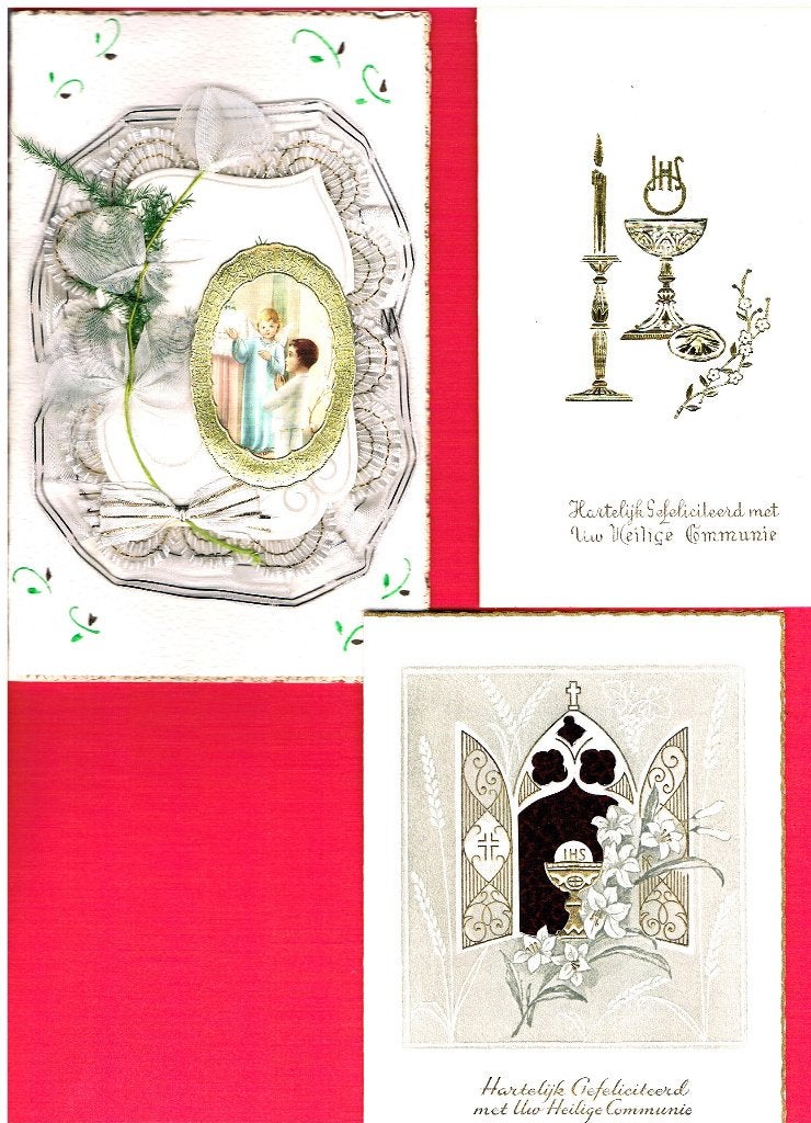 15 communie kaarten , vintage, Ophalen of Verzenden, 1960 tot 1980, Gelopen, Feest(dag)