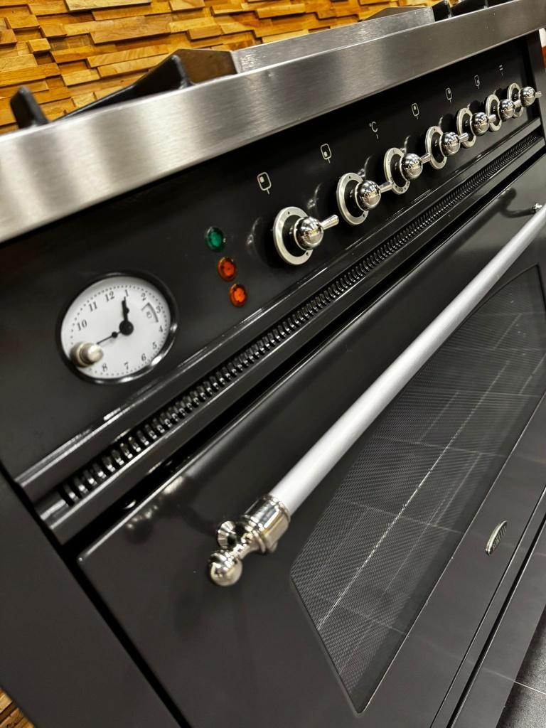 🔥Luxe Boretti Fornuis 90cm antraciet + rvs 1 oven frytop, Elektronische apparatuur, Fornuizen, Ophalen, 60 cm of meer, Zo goed als nieuw