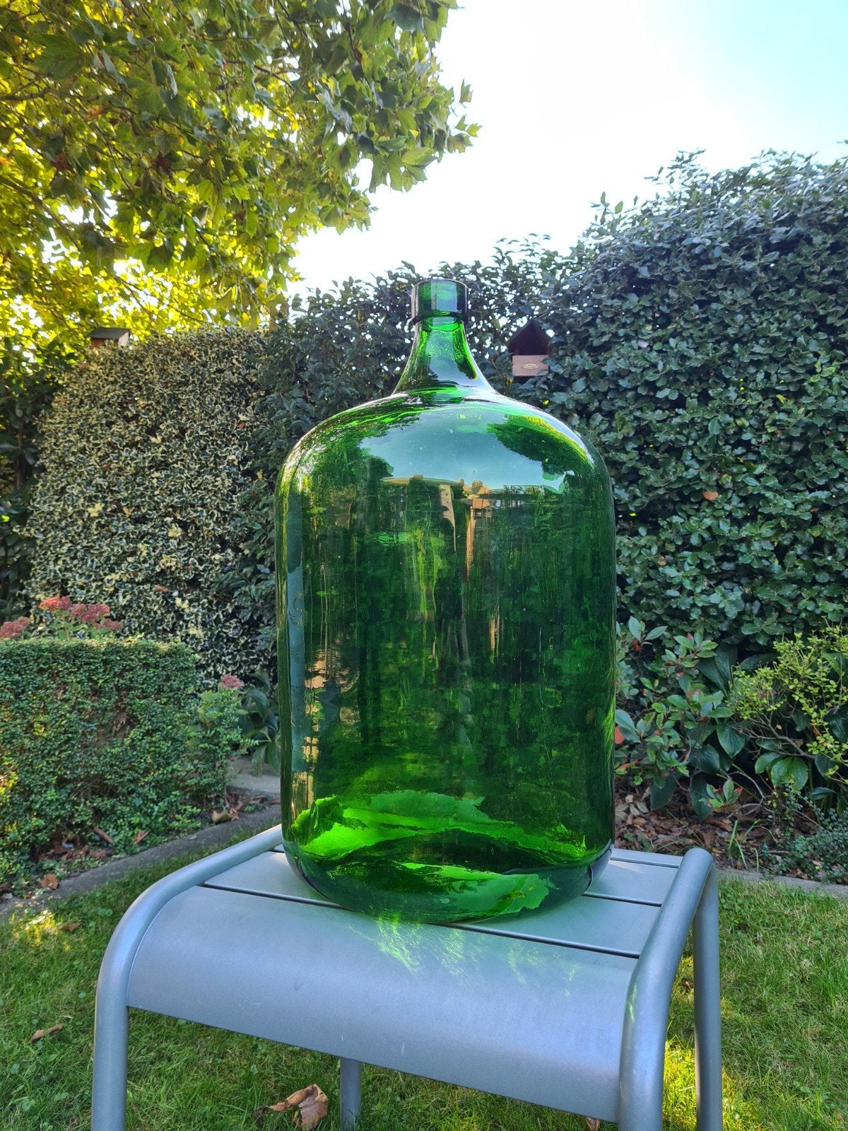 grote mooie vaas, Huis en Inrichting, Ophalen, Groen, Glas, 55 cm