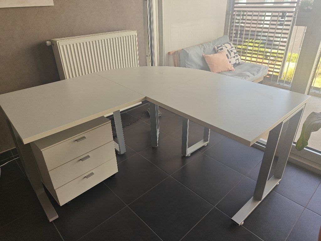 Hoekbureau met rolmeubel, Huis en Inrichting, Ophalen, Gebruikt, 150 cm, Hoekbureau