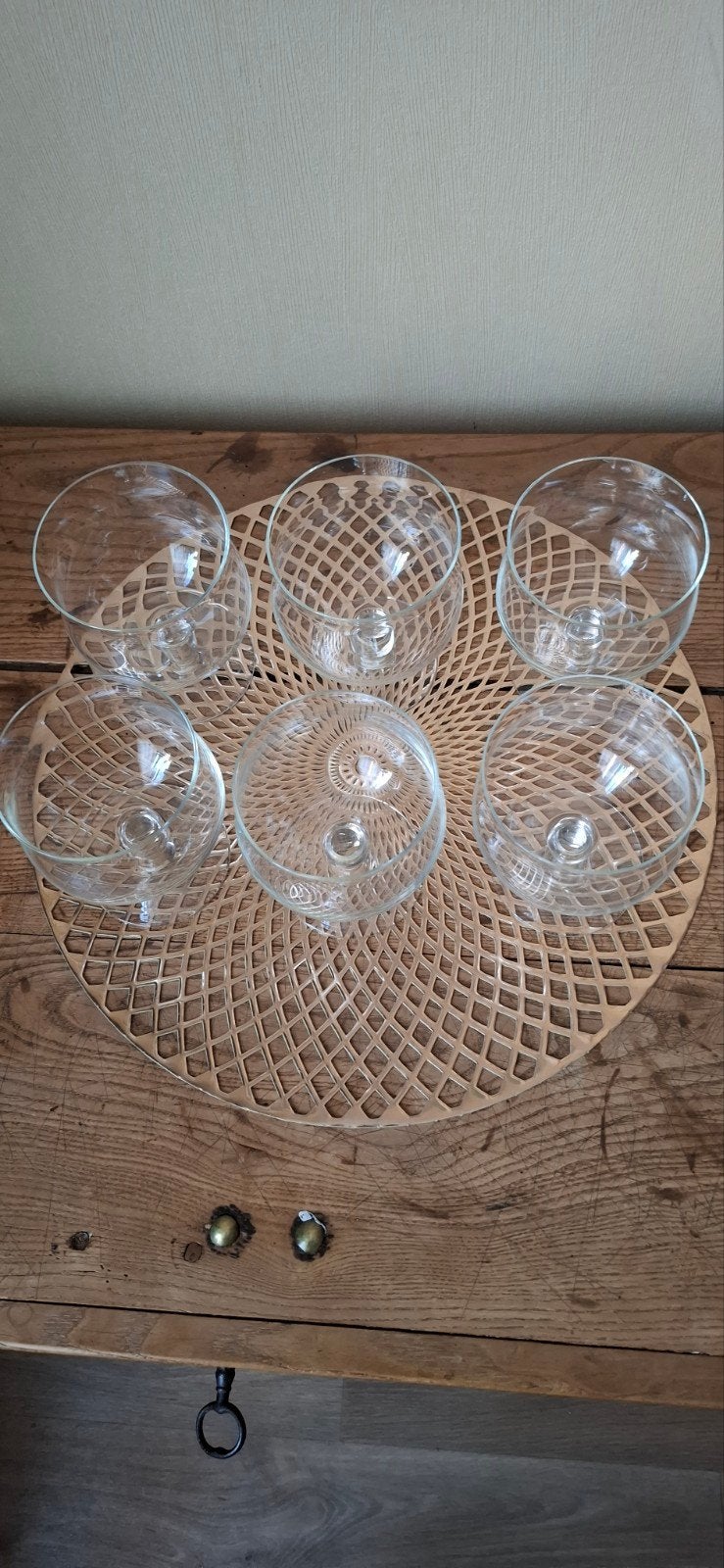 6 coupes en verre pour cocktail, Verre ou Verres, Comme neuf, Verre, Enlèvement