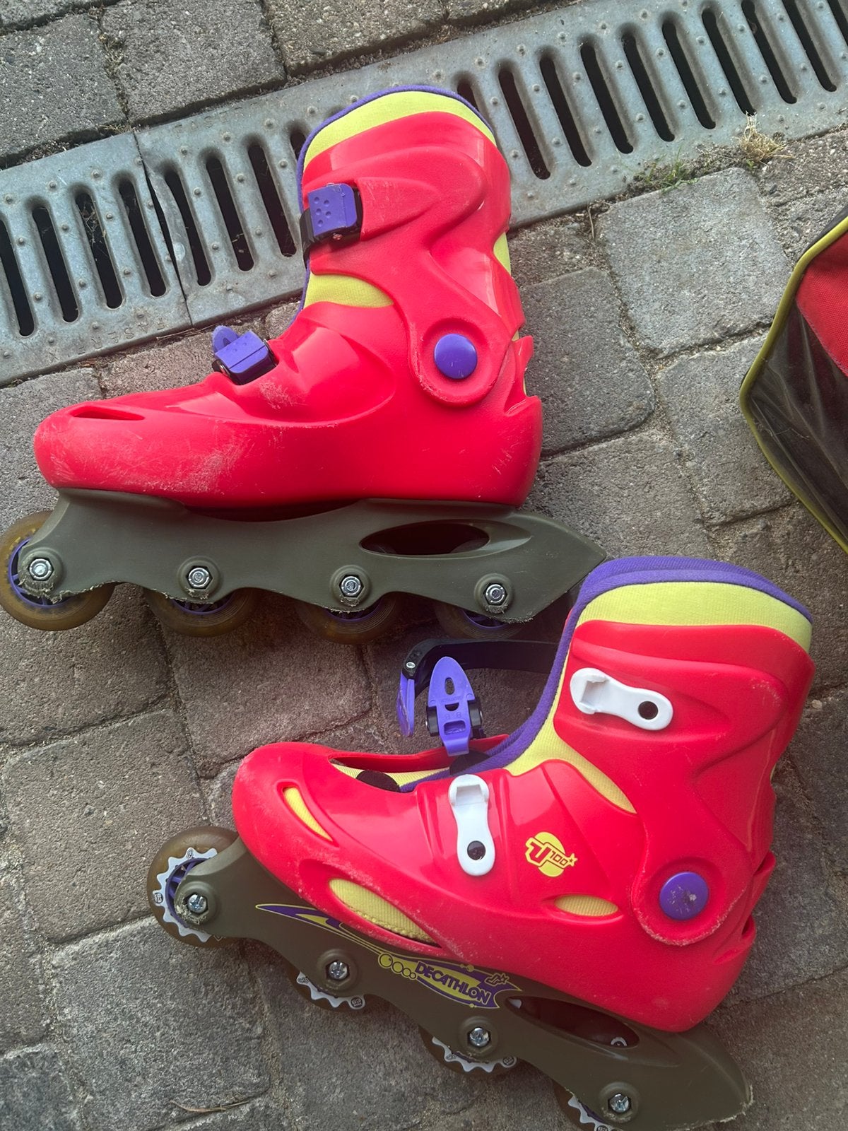 Inlineskaters maat 34 met bescherming, Ophalen, Kinderen, Verstelbaar, Gebruikt