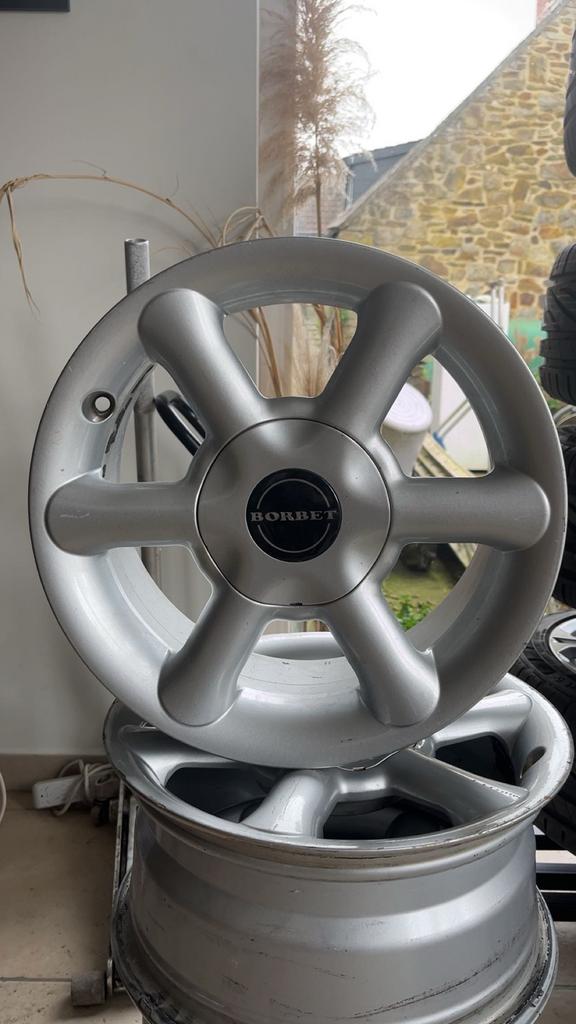 4x Jantes BORBET + 1 disque central offert, Ophalen, Velg(en)