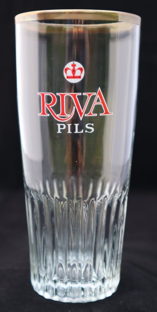 Set van 2 zeldzame vintage Riva Pils bierglazen, Verzamelen, Biermerken, Ophalen, Zo goed als nieuw, Glas of Glazen, Overige merken
