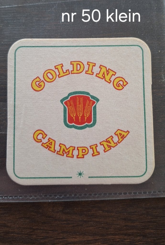 bierviltje vierkant Golding Campina klein  (nr50), Ophalen, Gebruikt, Viltje(s), Overige merken
