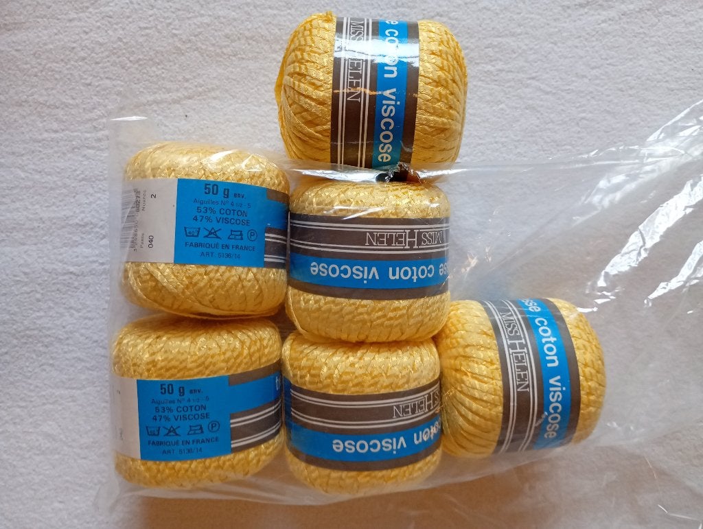 Miss Helen katoen viscose glanzend gele wol, Ophalen of Verzenden, Nieuw, Breien of Haken, Wol of Garen