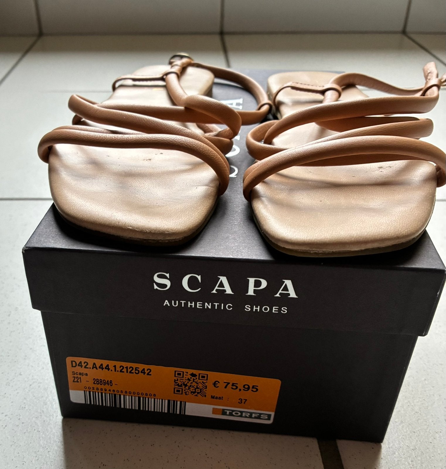 Sandalen Scapa maat 37, Kleding | Dames, Ophalen, Beige, Sandalen of Muiltjes, Zo goed als nieuw