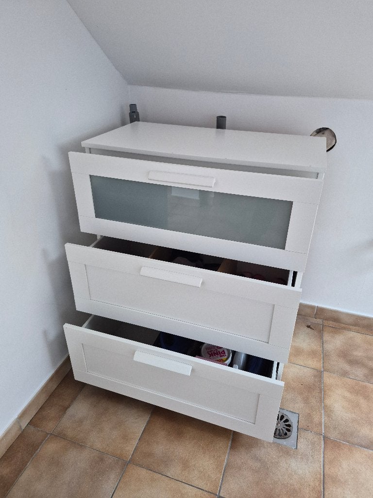 Commode 3 tiroirs ikea, Maison & Meubles, 3 ou 4 tiroirs, 25 à 50 cm, Enlèvement, Utilisé