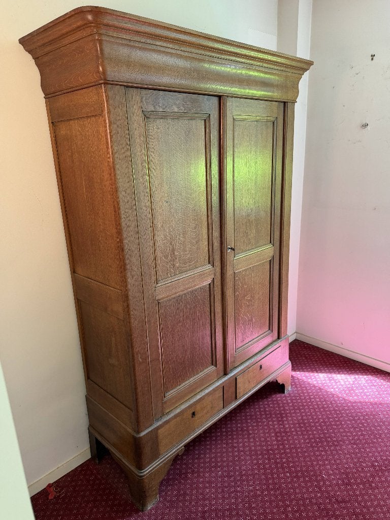 Armoire ancienne en chêne massif 2 portes, Enlèvement, Utilisé, /, /