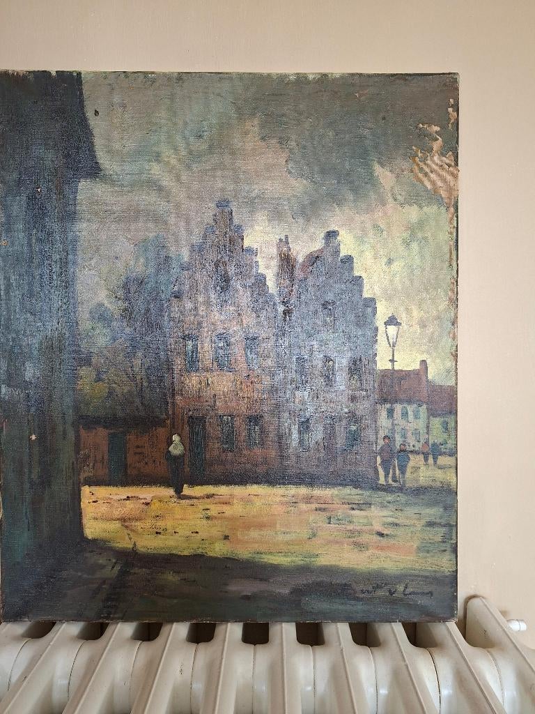 Olieverf schilderij,  Hollandse school,, Antiek en Kunst, Ophalen of Verzenden