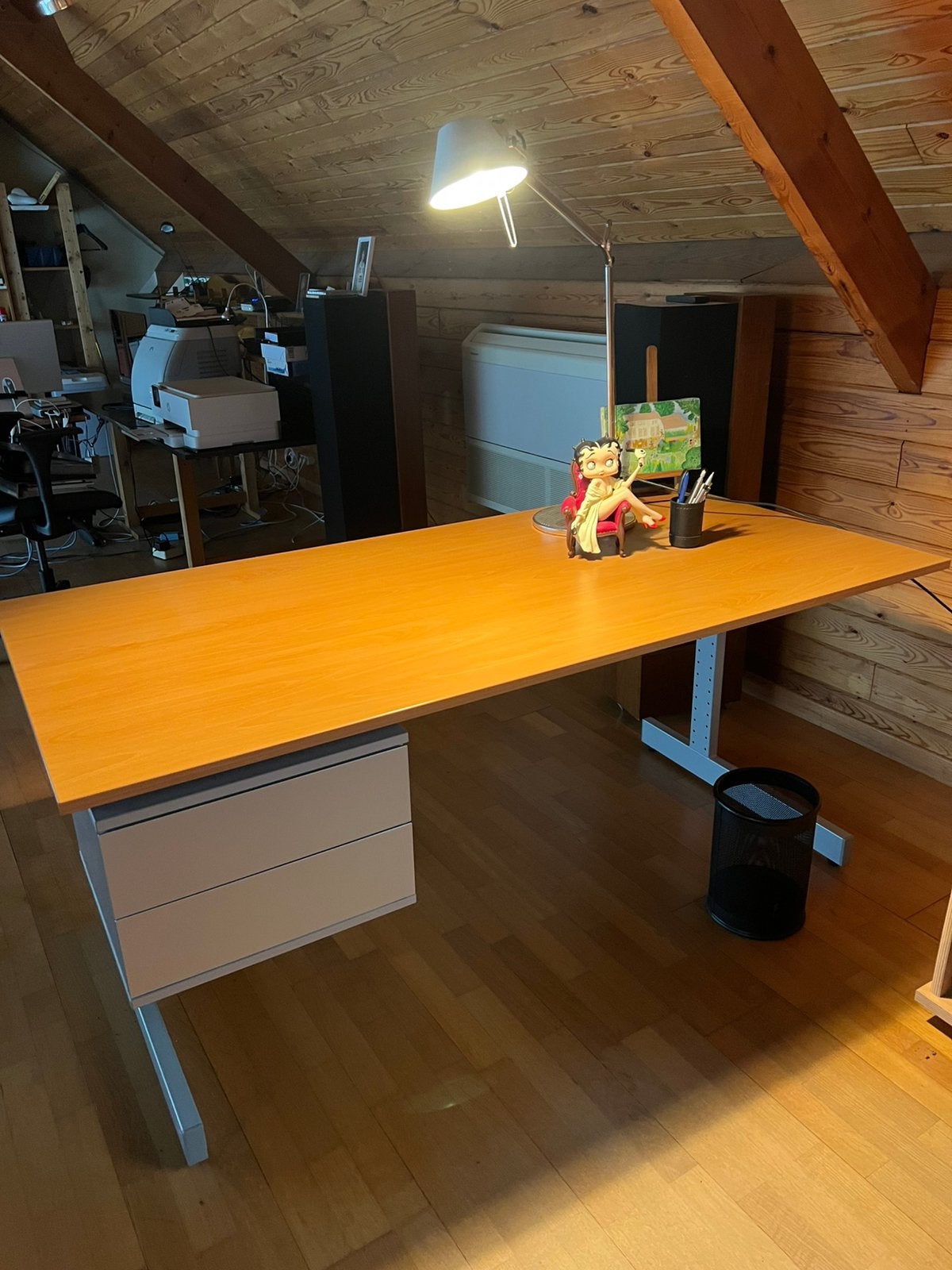 Bureau tafel en computertafel, Maison & Meubles, Bureaux, Enlèvement, Comme neuf, Beige, Bois