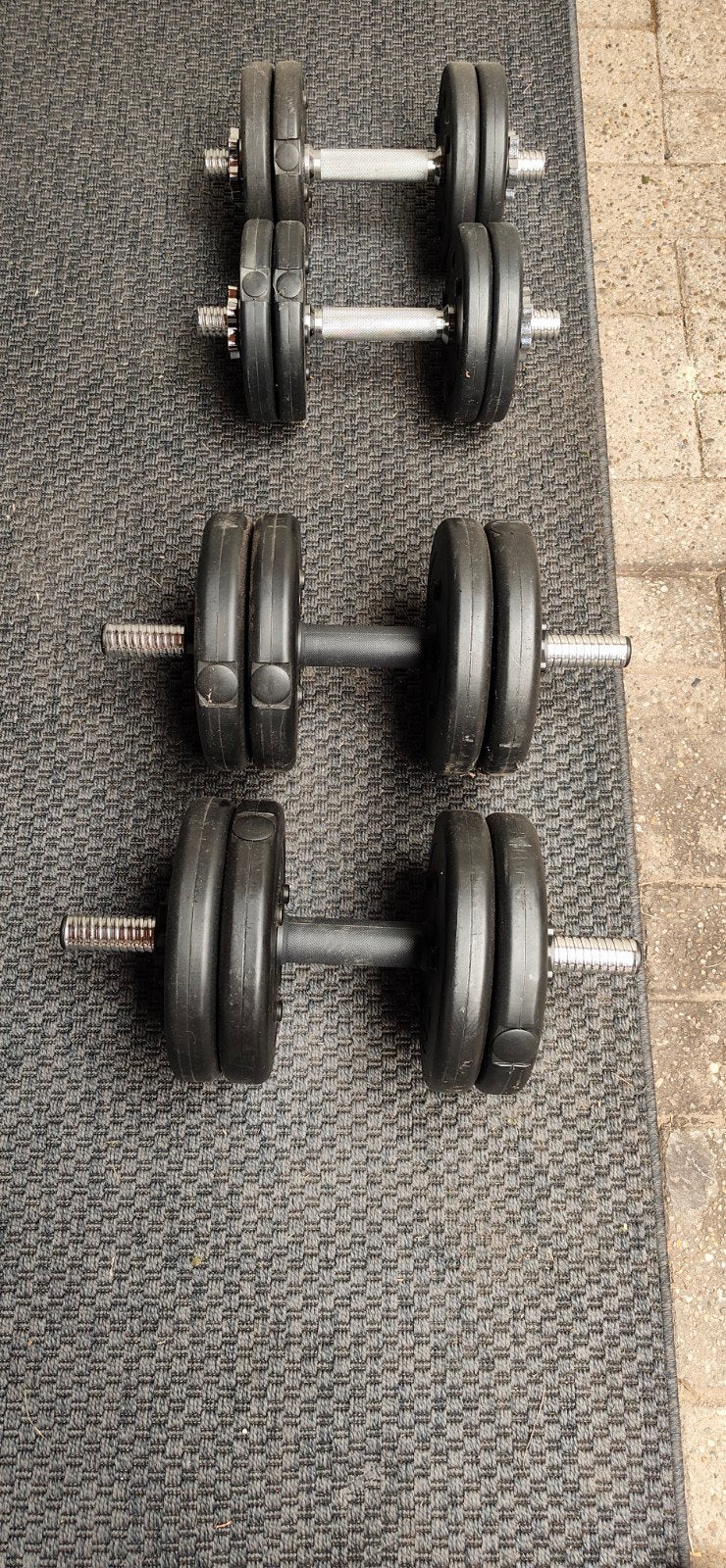 dumbell set 4x stang + 30kg aan schijven, Ophalen