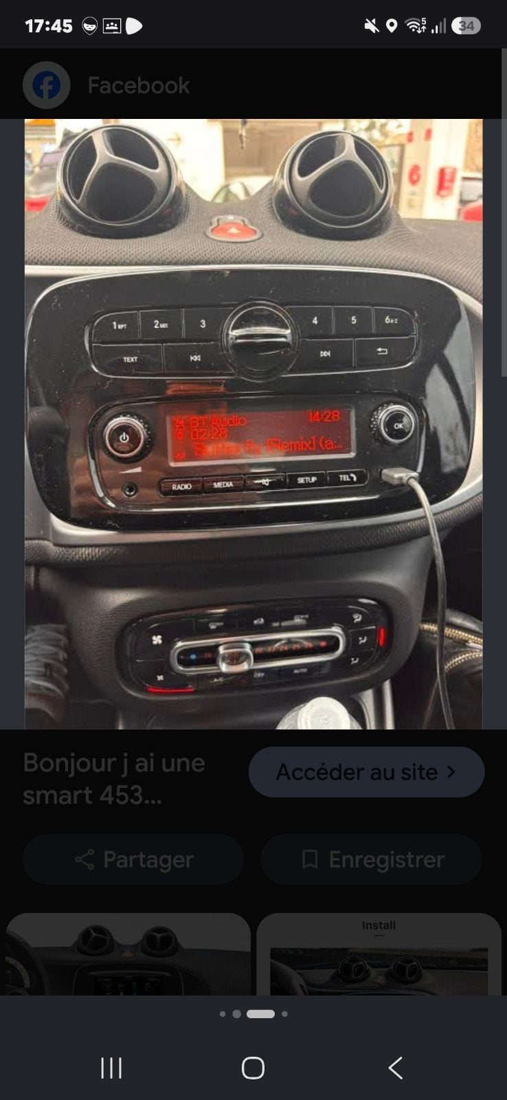Originele smart fortwo autoradio uit 2017, Ophalen