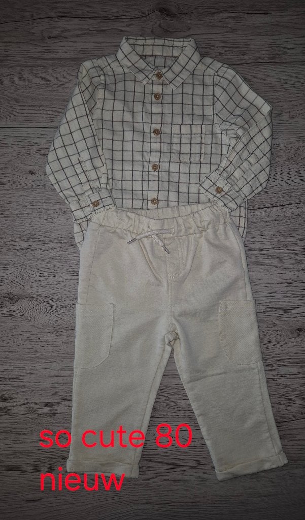 Kleding jongen maat 80, Kinderen en Baby's, Babykleding | Maat 80, Ophalen of Verzenden, Zo goed als nieuw, Diverse  merken, Setje