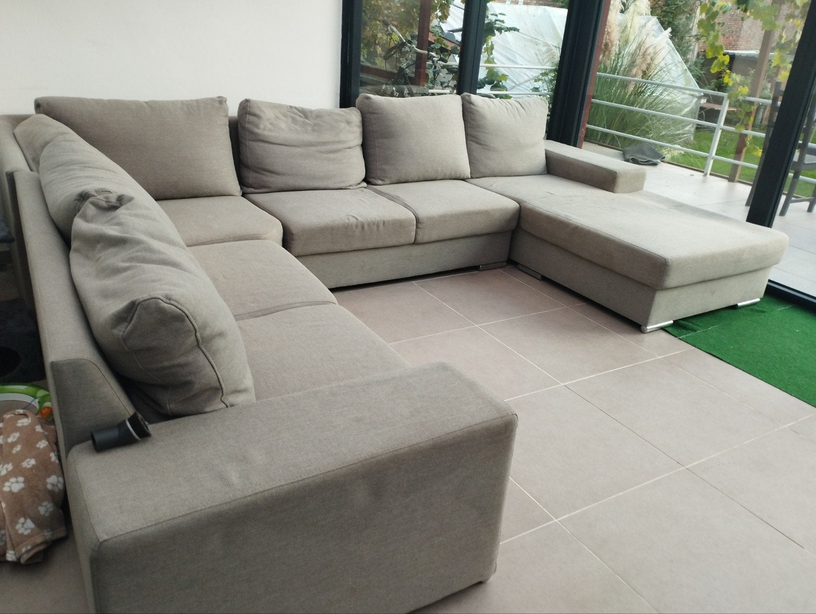 Hoekzetel U vorm .., Huis en Inrichting, Ophalen, Gebruikt, Stof, Hoeksalon met lounge