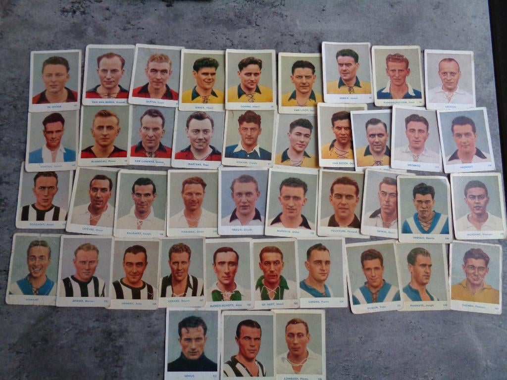 Voetbal prenten BELGIAN CHEWING GUM CY ANNO 1951/52  42x, Verzenden
