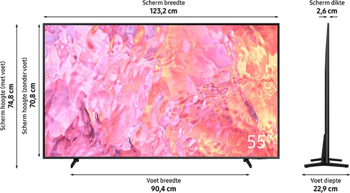 Samsung QLED 55" (138 cm) QE55Q1C 4K, Audio, Tv en Foto, Ophalen, QLED, Samsung