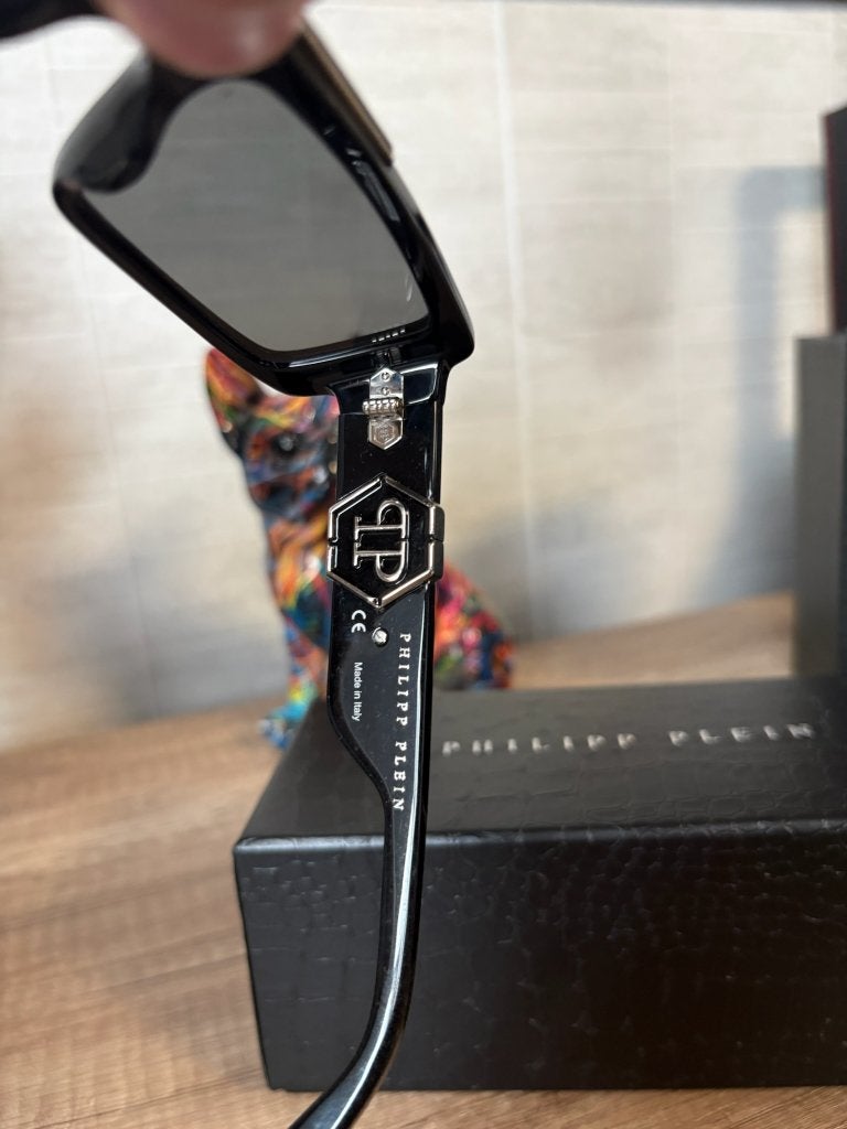Philipp Plein Zonnebril Zwart | Inclusief Etui & Doos, Zonnebril, Zwart, Nieuw, Ophalen