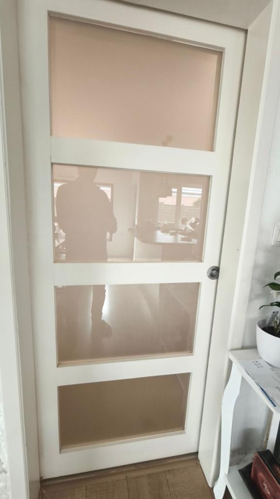 houten schuifdeur met glas 83x203 met rail cm, Ophalen, Glas