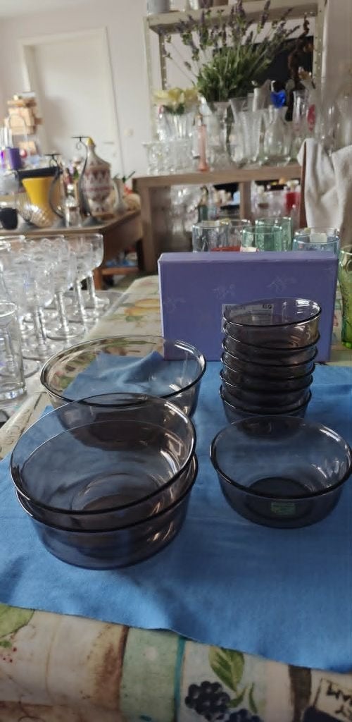 kommmen Arcoroc bruin fumé vuurvast vintage, Ophalen of Verzenden, Kom(men), Effen, Glas