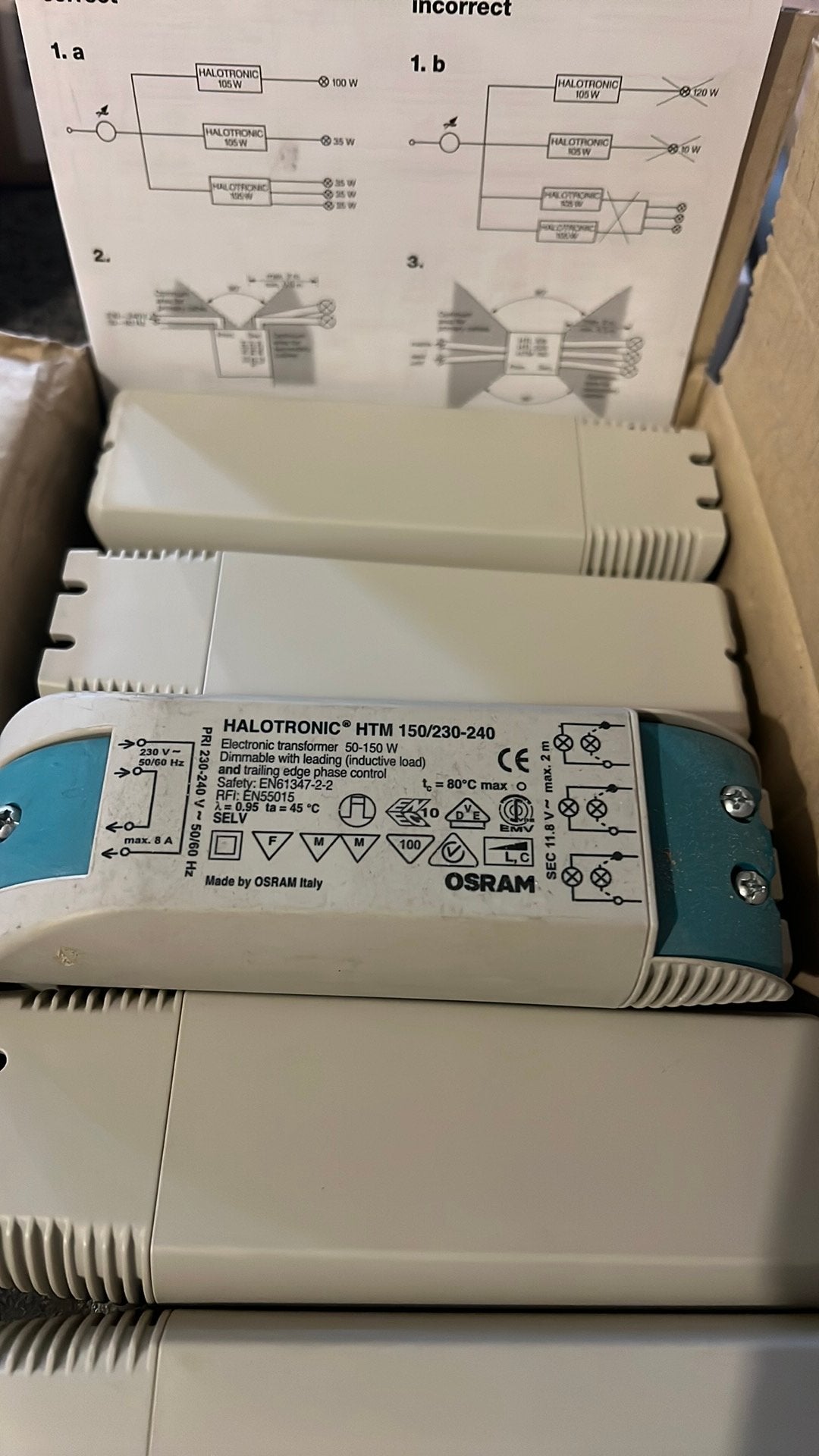 Nieuwe OSRAM Halotronic HTM 150/230-240 transformator 12V, Ophalen, Nieuw