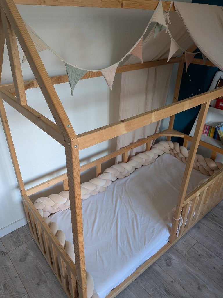 Set kindercabinebed/buxushout/matras en accessoires, Kinderen en Baby's, 70 tot 85 cm, Zo goed als nieuw, 160 tot 180 cm, Ophalen