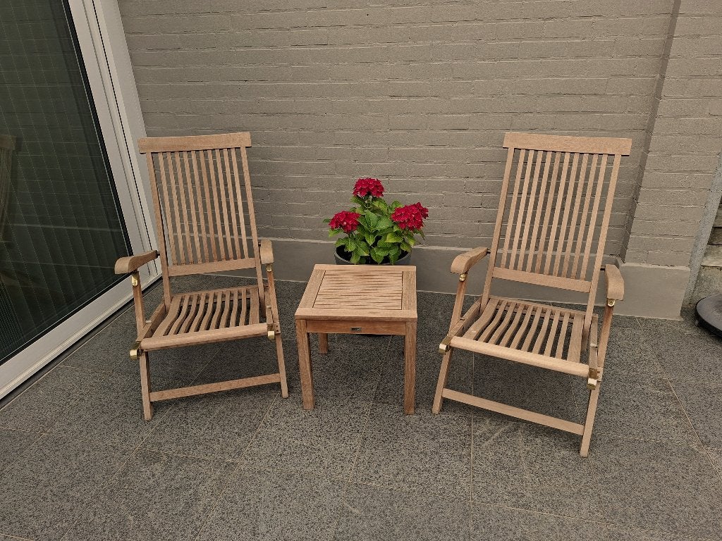 LIGBEDDEN, Tuin en Terras, Ophalen, Zo goed als nieuw, Teakhout, Verstelbaar